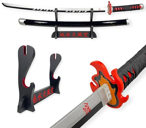 Japanische dekorative Katana, Tanjiro-Schwert (Nichirin Rot), inklusive Premium-Ständer