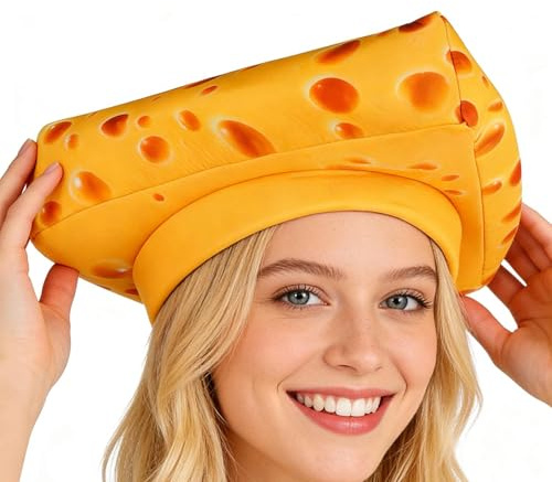 Genérico Gorro de Queso - Accesorios Divertidos y Originales para Fiestas y Realistas - Gorro de Tarta de Queso - Para Fiestas Carnaval Halloween Cosplay Festival Navidad Invierno