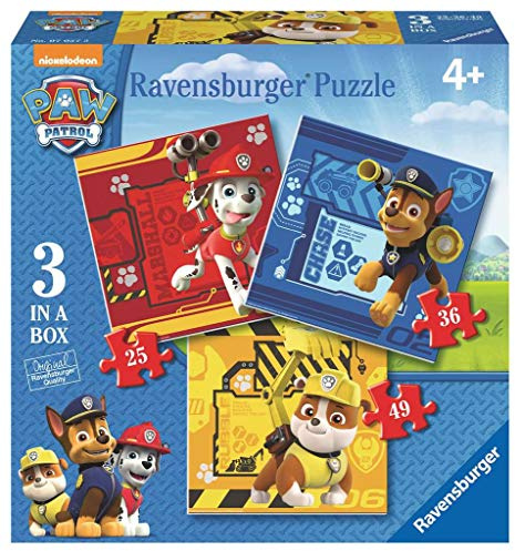 Ravensburger 07057 - Rubble, Marshall & Chase - 25 + 36 +49 Teile Kinderpuzzle