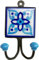 GURU SHOP Doppelwandhaken, Garderobenhaken mit Handgefertigter Blue Pottery Keramik Fliese - Modell 1, 15x10x5 cm