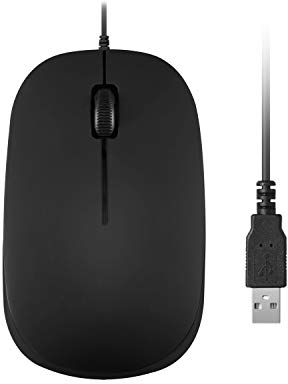 Perixx PERIMICE-201UII B, Wired USB Optical Mouse, 3 Buttons - 1000dpi - USB - 1.5m Cable - Black