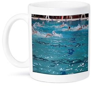 3dRose mug_50522_1 Boys Water Polo Team Swimming To Get The Ball In The Net At A Swimming Pool In Cedar City, Utah Keramikbecher, 325 ml, mehrfarbig