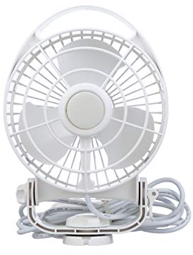 Maestro™ 12V Ventilator mit variabler Geschwindigkeit, Licht und montierbarer Fernbedienung. Weiß. Hergestellt in Kanada.
