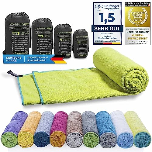 LightDry® Original Mikrofaser Sporthandtuch Backpack Reise-Handtuch - Sport & Fitness Badehandtuch saugfähig, leicht & antibakteriell und extrem schnell trocknend
