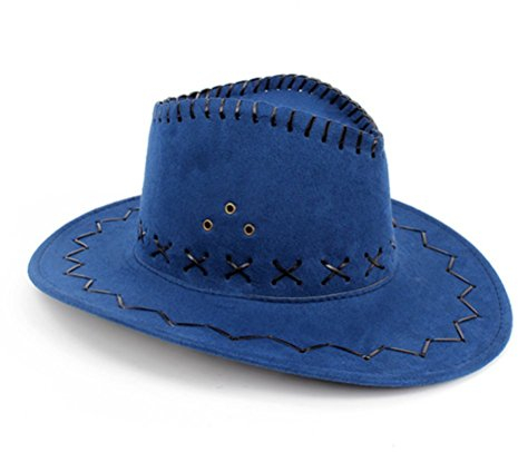 HMILYDYK Chapeau de Cow-Boy en Daim Chapeau de Cow-Boy à Large Bord Chapeau de Cow-Boy Western Chapeau de Cow-Boy Authentique Chapeau de Pistolero Chapeau de Cow-Boy en Feutre pour Hommes Femmes