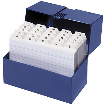 Herlitz Karteikasten / Lernbox / DIN A6 / 100 Karteikarten + Register / blau