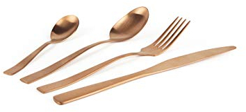 Excelsa Shadow Copper Servizio Posate 16 Pezzi, Acciaio Inox 18/0