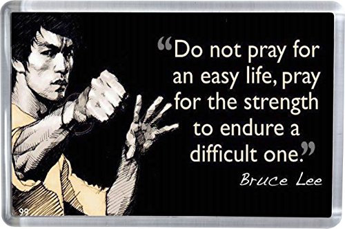 Super Universe Bruce Lee Quote Pray Quote Fridge Magnet 5 x 7.5 cm