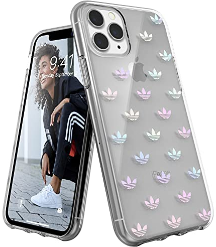 adidas Originals Compatible with iPhone 11 Pro Case, Holographic Logo Print Protective Mobile Phone Case for Snap On – Colourful Design
