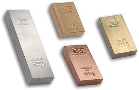 1 kg Barren aus mehreren wunderschön geprägten Metallen (4 Barren gesetzt)