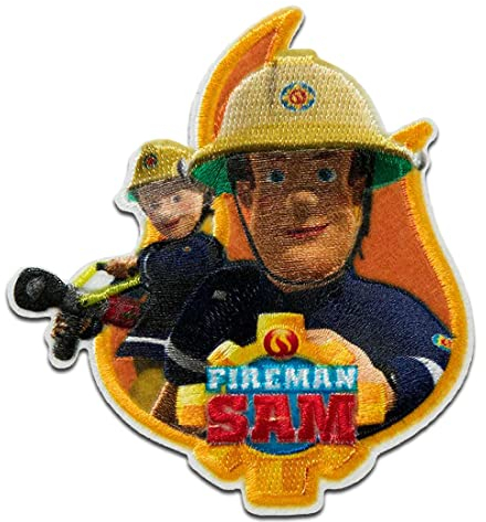 Catch the Patch Feuerwehrmann Sam Sam & Penny Feuer - (Größe: 8 x 7,2 cm) – Patches & Bügelbilder zum Aufnähen oder Aufbügeln – Für Kleidung, Jacken, Rucksäcke & DIY-Projekte