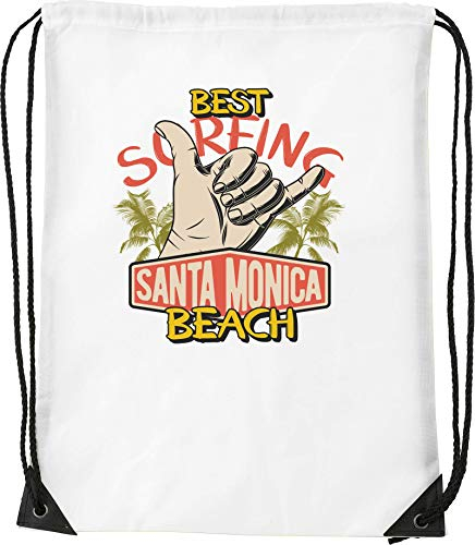 Best Surfing Santa Monica Beach Kordelzug Sack Sack Wanderhalle