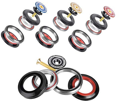 Bicycle Headset Bearings, Headset Complete Bike Straight Tube Headset Spacer for Bicycle, Road Bike Stem Headset Spacers Kit for Most Mountain Bike