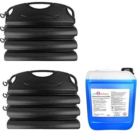 Pool Überwinterungsset mit Winterkonservierer EXTRA 5,0 l Plus 8 x Pool Eisdruckpolster a 50cm