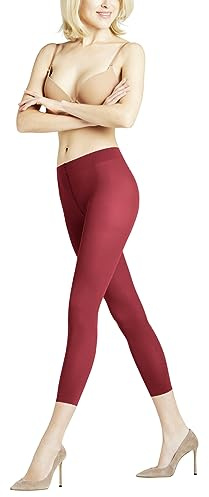 FALKE Damen Leggings Pure Matt 50 DEN Capri W LE halb-blickdicht einfarbig 1 Stück, Rot (Cherry 8072), S