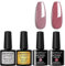 Croitout (Base Coat Top Coat With Two Color Gel) Gel Nail Polish Set,Base Top Coat With Two Color Gel Polish Set, Nail Polish UV LED Lamp Nail Art Nail Salon