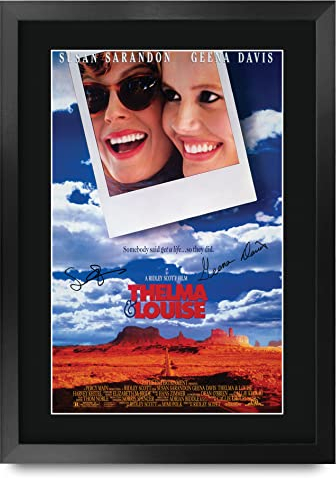 HWC Trading FR A3 Thelma & Louise Susan Sarandon Geena Davis Geschenke Geduckter Poster Signiertes Autogramm Foto für Fans von Film Memorabilien - A3 Framed