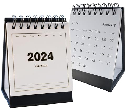 2024 Tischquerkalender Kleiner Aufstellkalender kalender für den Schreibtisch, Tischkalender 7,5 X 10 cm