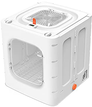 Caja de secado para mascotas, Caja de secado de pelo portátil para mascotas, Caja de secado de pelo para perros, Caja de secado para mascotas, Caja de secado para mascotas antisalpicaduras Blanco