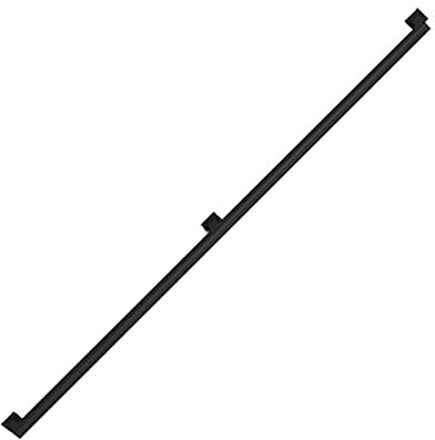 LWMD Handlauf Geländer Schwarze Quadratische Handläufe, Sicherheit Von Industriebügeleisen Treppenträgerstange, Äußerer Loft-Korridor Haltegriff, Rustikales Veranda-Handgeländer (Size : 1.3m(4.2ft))