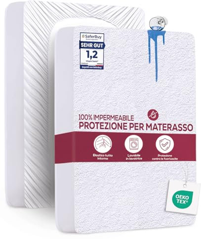 Utopia Bedding Matratzenschoner 150 x 200 x 30 cm Wasserdicht, Oeko-TEX Zertifiziert Matratzenauflage Atmungsaktive, Matratzenschutz, Rundum Elastisch Weiß
