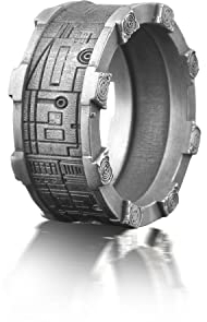 BySilverStone Jewelry Cyberpunk Futuristischer Breiter Ring Für Männer, Gothic-Verlobungsring Für Herren Aus Oxidiertem Silber, Nerd-Ring Für Die Beste Freundin, Cyberpunk-Kunstschmuck
