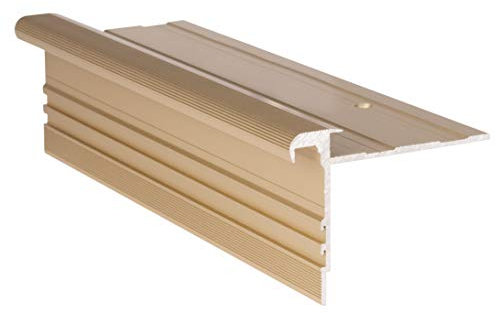 140 cm Treppenprofil STANDARD 8,5 mm - Treppenkantenprofil für Treppenverkleidung und Treppenrenovierung - Farbe: Messing