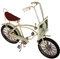 Lenzbach Bonanzarad aus Metall 22 cm Creme mit Bilderrahmen Fahrrad Bonanza Oldtimer Nostalgie Blech Modell Rad Velo
