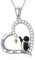 ROMANTICWORK Pinguin Kette 925 Sterling Silber Herz Pinguin Anhänger Halskette Pinguin Schmuck Geburtstag Geschenke für Frauen Mädchen