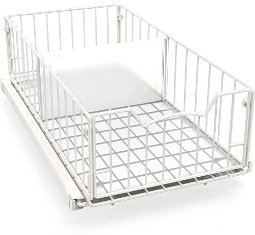 Simple Houseware Ausziehbarer Schrank, Schiebekorb, Weiß