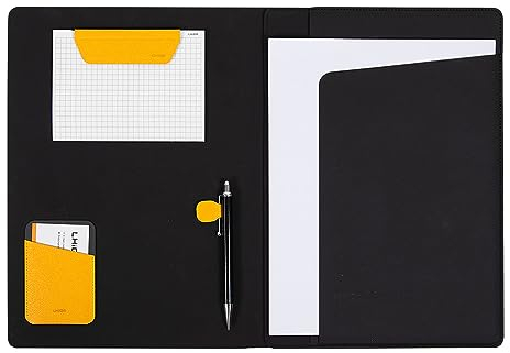 LHiDS Creative Folio 2.0 with Stand, Business Portfolio Resume, 3-in-1 Padfolio with Magnetic Accessories, Clipboard (Yellow, A4 2.0)