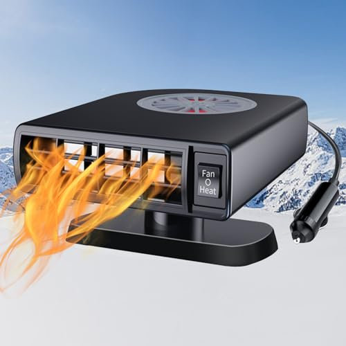 BSWL Portable Car Heaters that Plug Into Cigarette, 12V heater for Campervan 2 in 1 120W Car Demister Fast Heating/Cooling Automobile 12V Car Heaters for Winter for all Car Gift