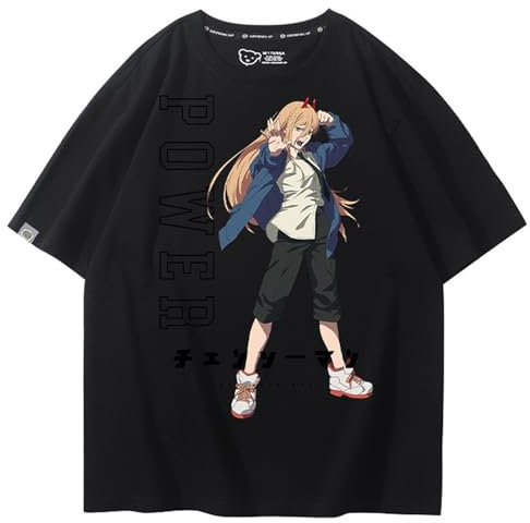 Anime Chainsaw Man T-Shirt Power Makima Girl Devil Pullover Short Sleeve Men Women's Tee Tops Oversized Harajuku T-Shirt Sweatshirt