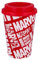 Elbenwald Thermos Marvel - 390 ml - Bicchiere da viaggio con tappo a vite (altezza 14 cm) - Rosso con motivo del logo a fumetti