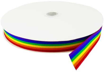 Cinta Bandera de España Tela para Pulseras y Manualidades Tela Ribbon (Arcoirirs, 50 metros / 1.5 cm)