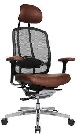 Wagner Alu Medic 10 Limited Vintage Edition ergonomischer Profi Bürostuhl Drehstuhl Schreibtischstuhl mit bewegter Sitzfläche durch Dondola Gelenk echt Leder Cognac braun Vintage