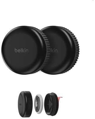 Belkin Secure Holder Funda Impermeable con Adhesivo para AirTag, Cubierta Envolvente, Resistente y antiarañazos, Carcasa antipérdidas, Accesorio Protector, localizador de Objetos, Negro (2 Unidades)