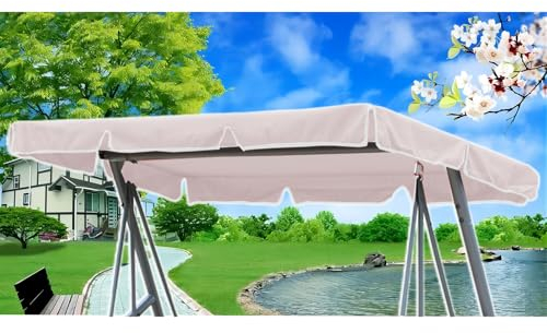 YYJAILZQ Hollywoodschaukel Dachbezug 210x145, Ersatzdach Hollywoodschaukel Dach, Sonnendach für Hollywoodschaukel Wasserdicht (Weiß)