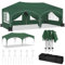 WOLTU Tonnelle de Jardin, Pergola, Barnum, Tonnelle Pliante 3x6m avec 6 Parois Latérales et 4 Sacs de Sable, Gazebo, Hauteur Réglable, Imperméable, Protection de UV, avec Sac de Transport Vert