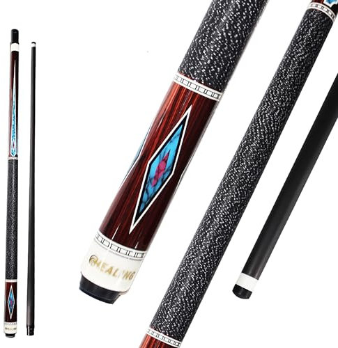 OKHEALING Taco de billar de carbono T700 de fibra de carbono de 58 pulgadas, 12,4 mm, punta de piel de cerdo multicapa XTC, agarre de varilla de 1/2 junta hecha a mano recta para 8 bolas/9 bolas,