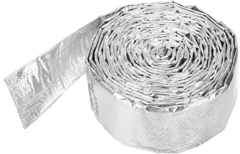 QUARKZMAN Guaina Riscaldamento Aluminizzata 15/16 ID x 10,5ft Alluminio Metallo Fibre Vetro Riscaldamento per Linee Carburante Cavi Elettrico Cablaggio
