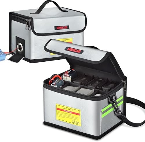 STARTRC Lipo Safe Bag Feuerfeste, explosionsgeschützte Lipo Tasche Großraum Lipo Akku Aufbewahrungsbox Schutzschalter Schutztasche zum Aufbewahren und Laden