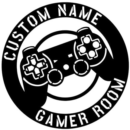 Personalisiert Wandtattoo Gamepad Gamer Name Gaming Controller Wandaufkleber Gamer Tag Wandsticker für Kinderzimmer Wohnzimmer Schlafzimmer Wanddeko,Geschenk für Kinder Junge Teenager Männer