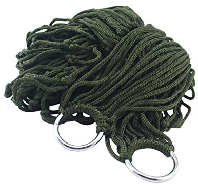 BESPORTBLE Portable Camping Hammock 9 Strand Nylon Rope Mesh Swing Bed Random Color Lightweight and Compact for Outdoor Leisure Travel and Relaxation