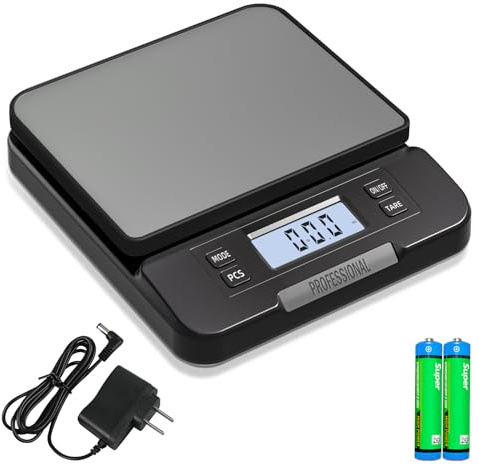 YONCON Shipping Scale 66lb Capacity, High Precision Digital Postal Scale with Large LCD Display, Hold/Tare/PCS Counting, 6 Units, Dual Power for Home, Office & Small Business