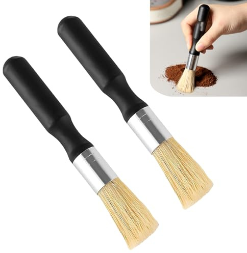 2 Stück Reinigungspinsel, Barista Pinsel Siebträger Pinsel Kaffeepinsel Kaffeebürste Kaffee Pinsel Reinigungsbürste Kaffeepulver für Kaffeemühlen Espressomaschine Barista Zubehör