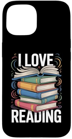 I Love Reading Pila De Libros Coloridos Carcasa para iPhone 15