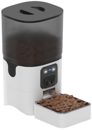 BAOFUYA Automatic Cat Feeder, 6L Keep Fresh Smart Food Bowls Feeder with Voice and Camera Interaction for Pets Indoor