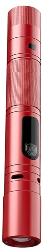 CaYYYZC Selves Defense Rechargeable Torch with Arcs and Alarm for Hiking, Travel, Safety, Rechargeable LED Torch (Red)