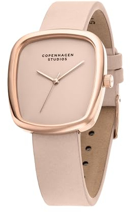 Copenhagen Studios Curved Watch - Elegante Damenuhr aus poliertem Edelstahl mit Quarzwerk - analoge Armbanduhr - 3 ATM wasserdicht - Kratzfest